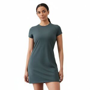 Athleta Short Sleeve Mini Dress in Teal Green